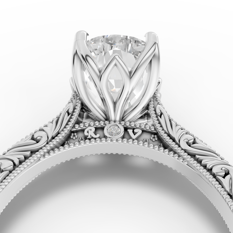 2.505 CT Cushion Lab Grown Diamond Cathedral Engagement Ring