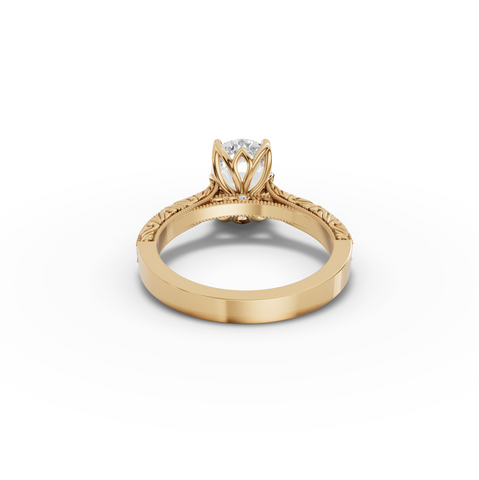 2.505 CT Cushion Lab Grown Diamond Cathedral Engagement Ring