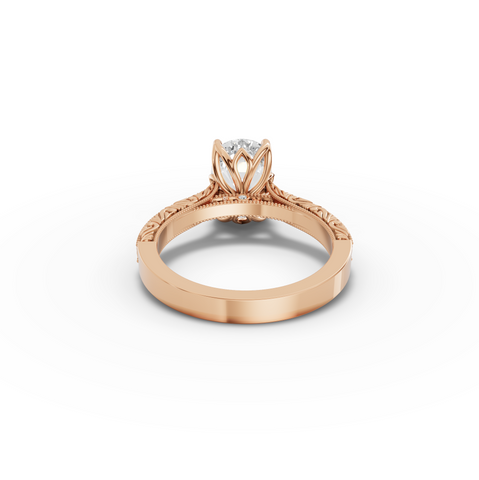 2.505 CT Cushion Lab Grown Diamond Cathedral Engagement Ring