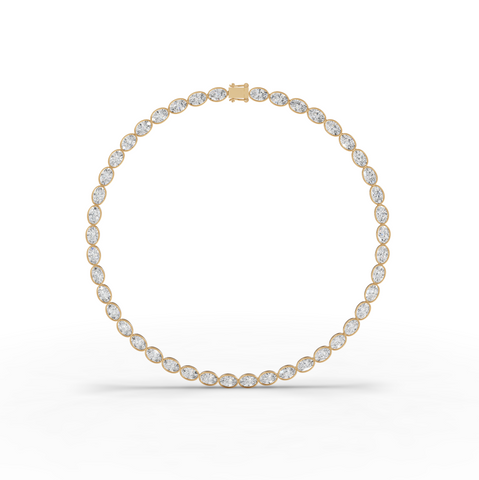 44.00 CT East-West Oval Bezel Lab Grown Diamond Tennis Necklace