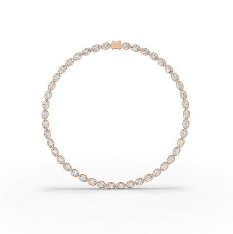 44.00 CT East-West Oval Bezel Lab Grown Diamond Tennis Necklace