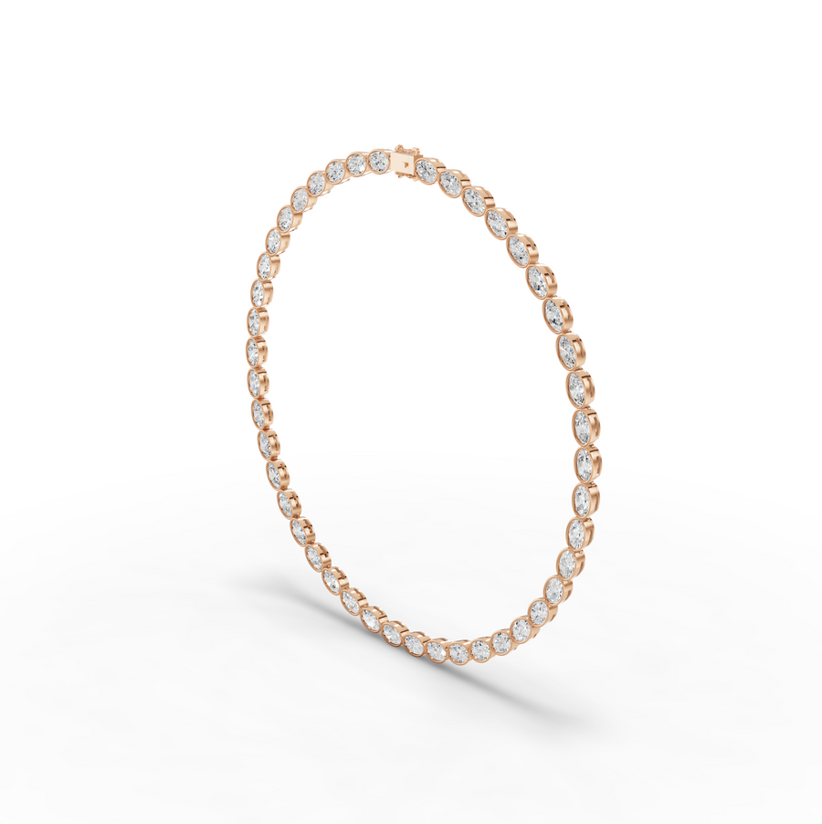 44.00 CT East-West Oval Bezel Lab Grown Diamond Tennis Necklace