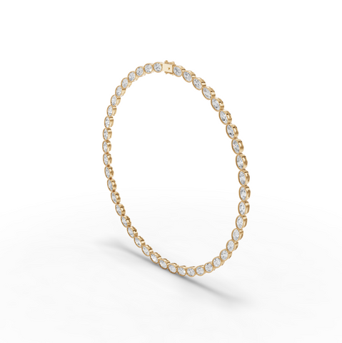 44.00 CT East-West Oval Bezel Lab Grown Diamond Tennis Necklace