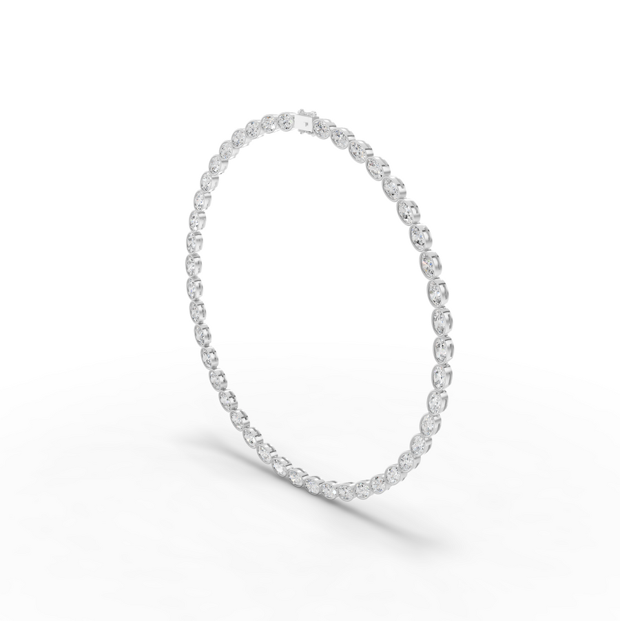 44.00 CT East-West Oval Bezel Lab Grown Diamond Tennis Necklace