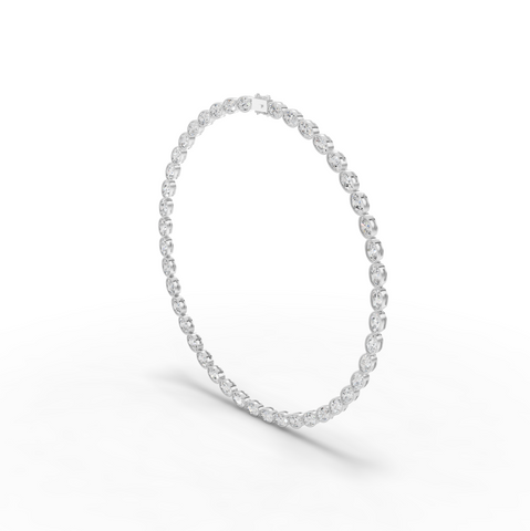 44.00 CT East-West Oval Bezel Lab Grown Diamond Tennis Necklace