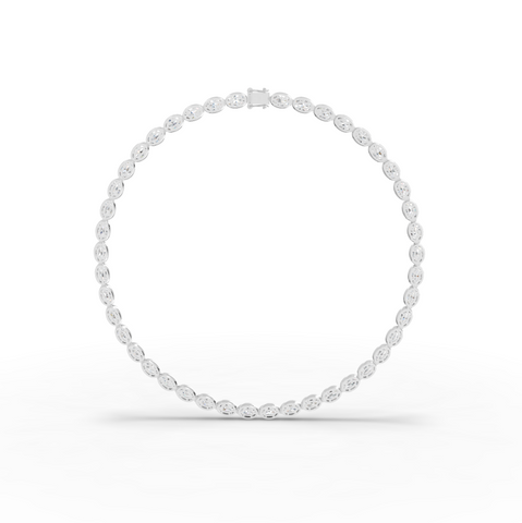 44.00 CT East-West Oval Bezel Lab Grown Diamond Tennis Necklace