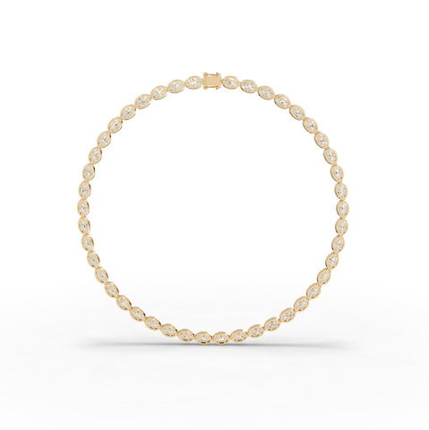 44.00 CT East-West Oval Bezel Lab Grown Diamond Tennis Necklace
