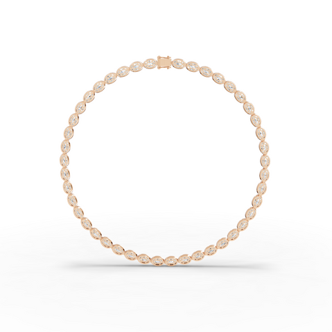 44.00 CT East-West Oval Bezel Lab Grown Diamond Tennis Necklace