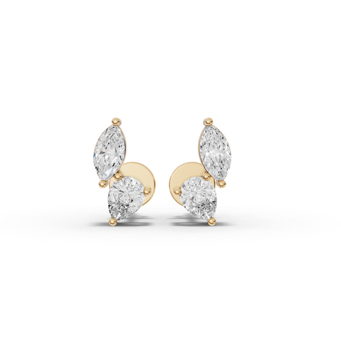 0.40 CT Marquise & Pear Lab Grown Diamond Stud Earrings