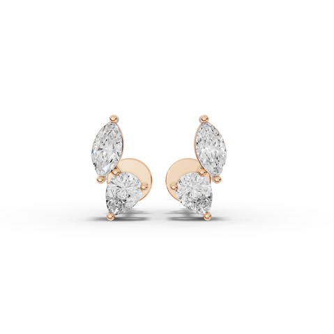 0.40 CT Marquise & Pear Lab Grown Diamond Stud Earrings