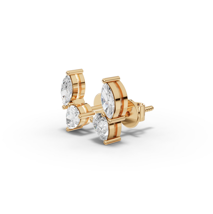 0.40 CT Marquise & Pear Lab Grown Diamond Stud Earrings