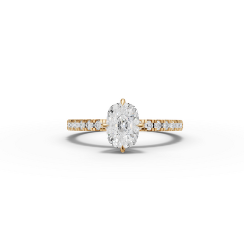 1.25 CT Cushion Pavé Lab Grown Diamond Engagement Ring