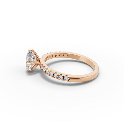 1.25 CT Cushion Pavé Lab Grown Diamond Engagement Ring