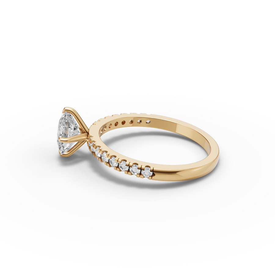 1.25 CT Cushion Pavé Lab Grown Diamond Engagement Ring