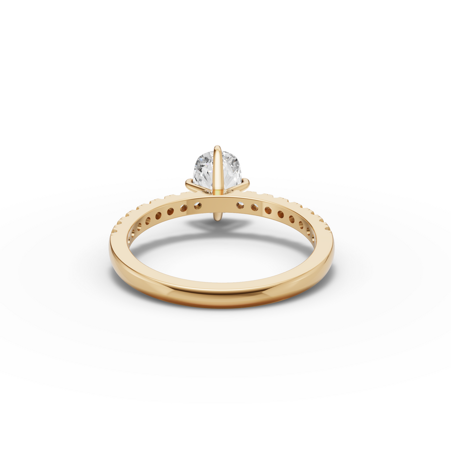 1.25 CT Cushion Pavé Lab Grown Diamond Engagement Ring