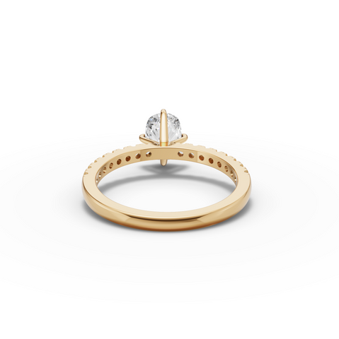 1.25 CT Cushion Pavé Lab Grown Diamond Engagement Ring