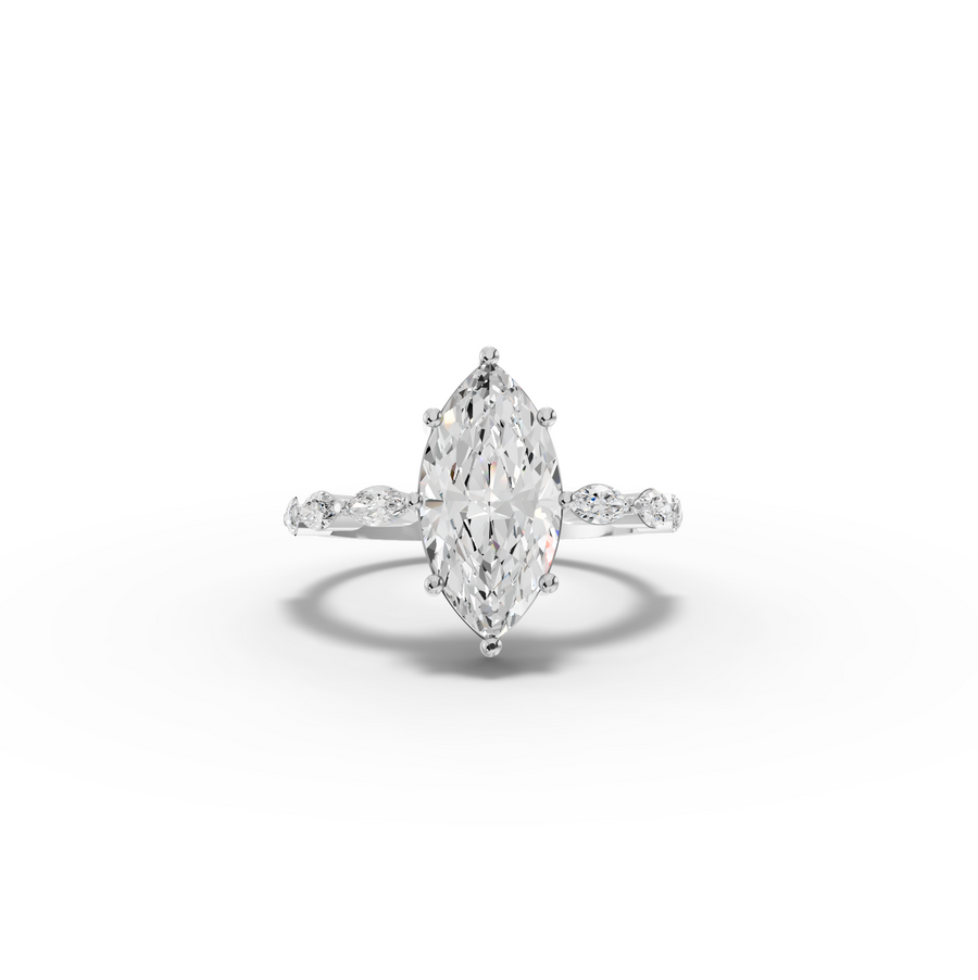 2.31 CT Marquise Lab Diamond Ring with Marquise Side Stones