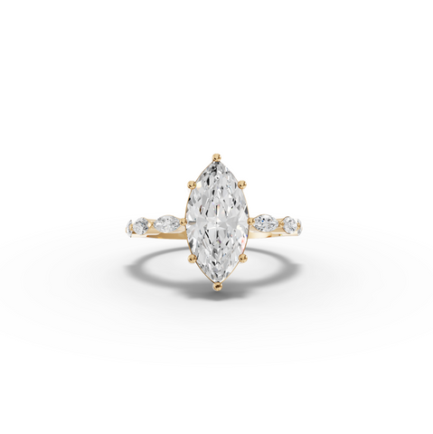 2.31 CT Marquise Lab Diamond Ring with Marquise Side Stones