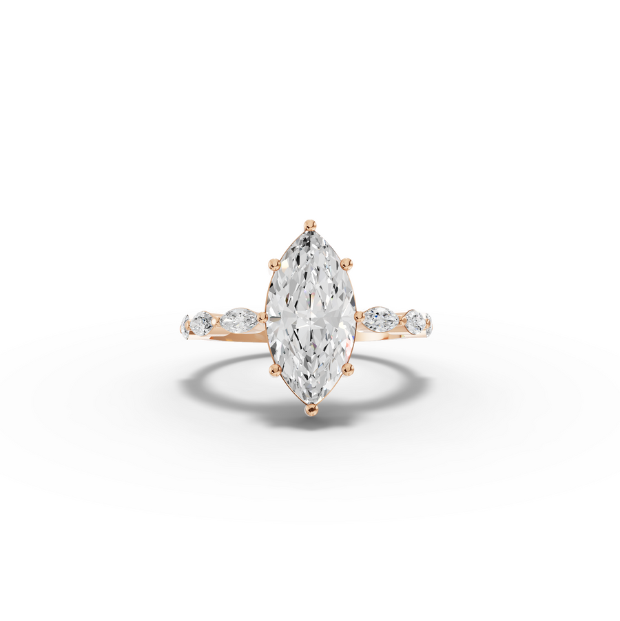 2.31 CT Marquise Lab Diamond Ring with Marquise Side Stones