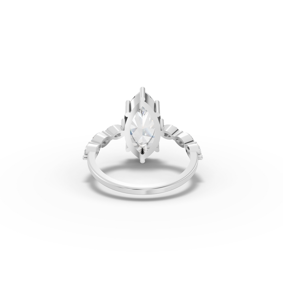 2.31 CT Marquise Lab Diamond Ring with Marquise Side Stones