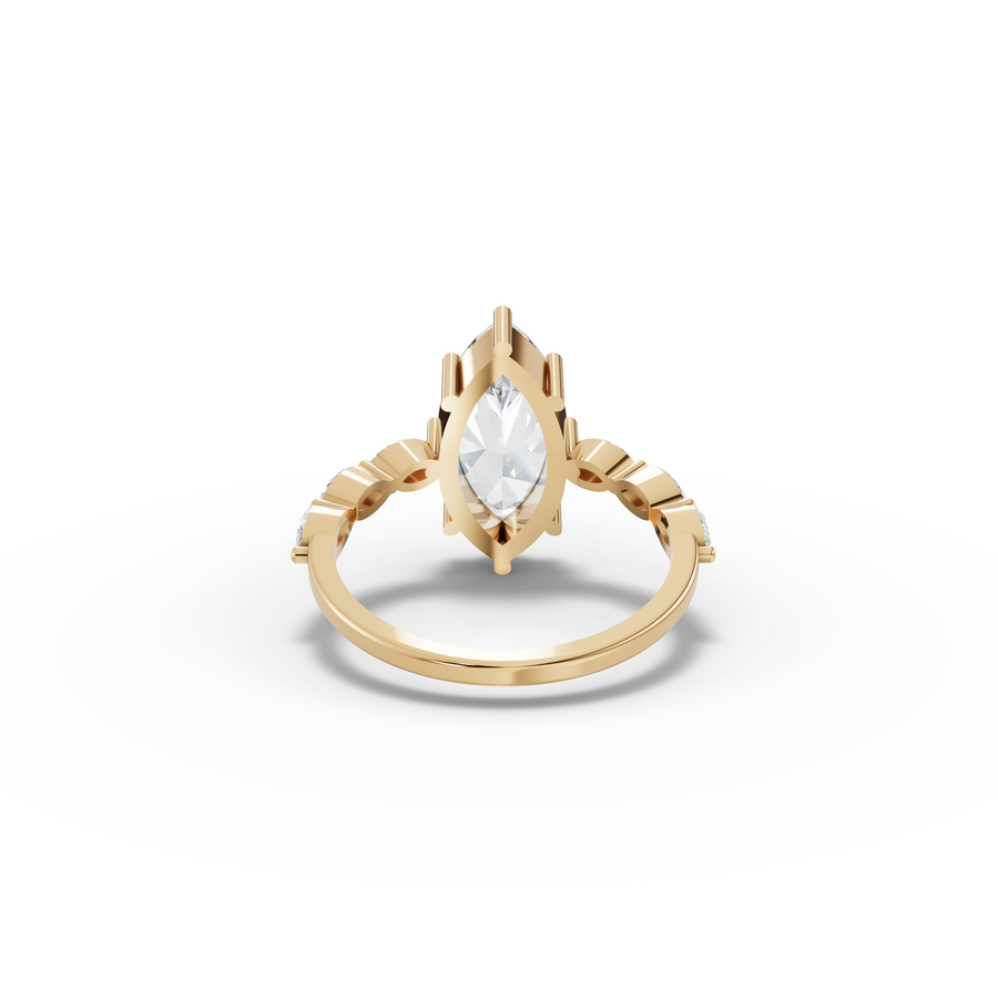 2.31 CT Marquise Lab Diamond Ring with Marquise Side Stones