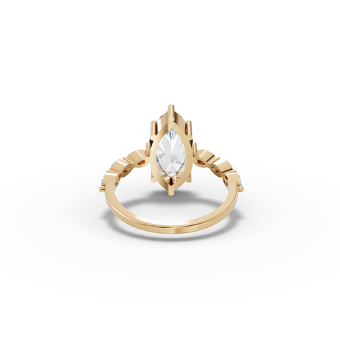 2.31 CT Marquise Lab Diamond Ring with Marquise Side Stones
