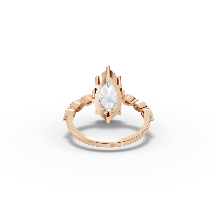 2.31 CT Marquise Lab Diamond Ring with Marquise Side Stones