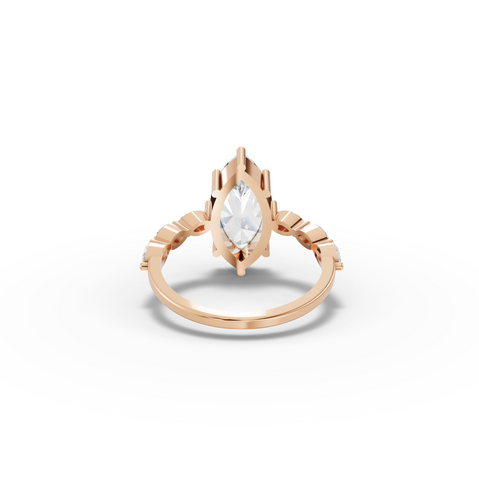 2.31 CT Marquise Lab Diamond Ring with Marquise Side Stones