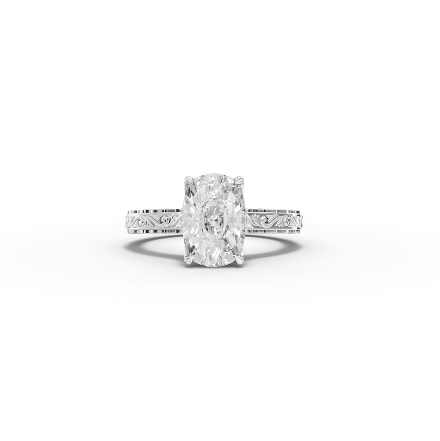 2.505 CT Oval Lab Diamond Solitaire Engagement Ring Band