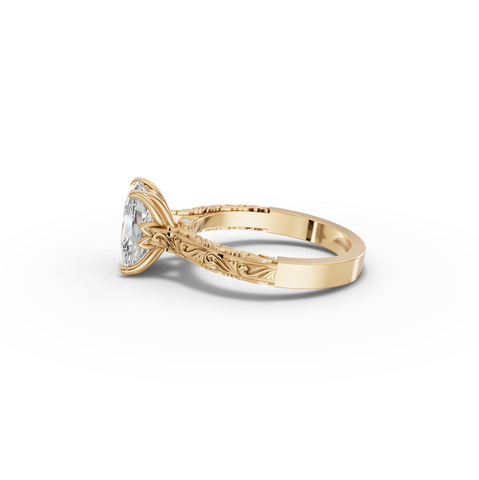 2.505 CT Oval Lab Diamond Solitaire Engagement Ring Band