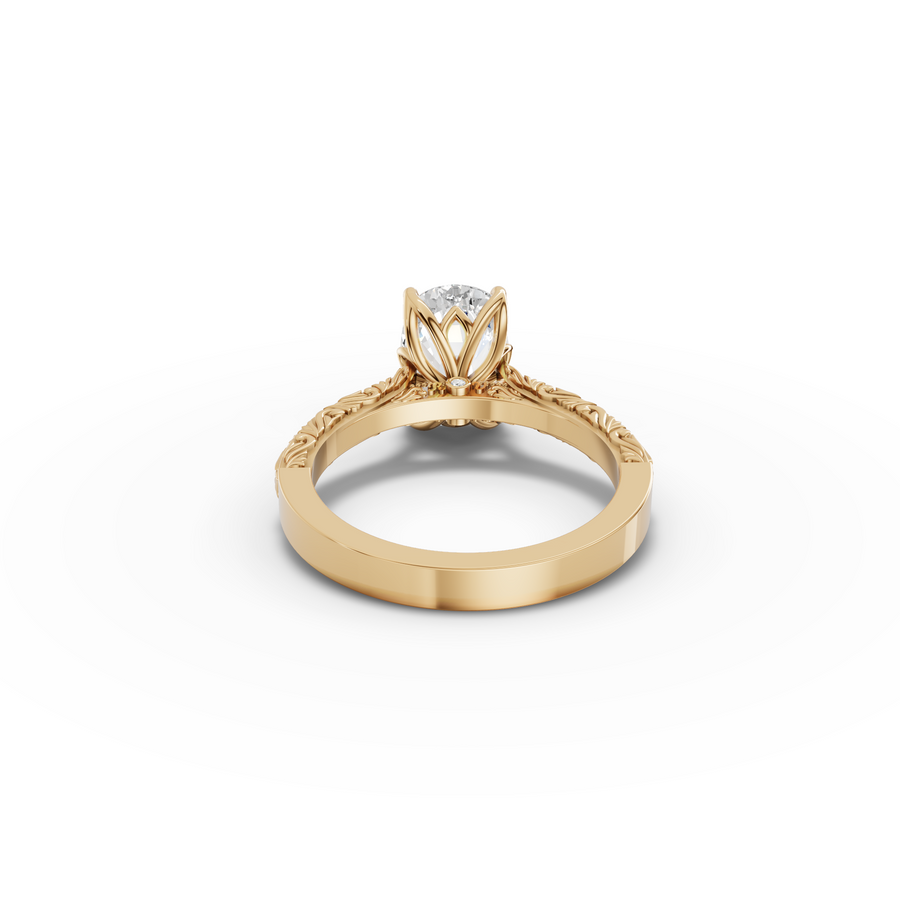 2.505 CT Oval Lab Diamond Solitaire Engagement Ring Band
