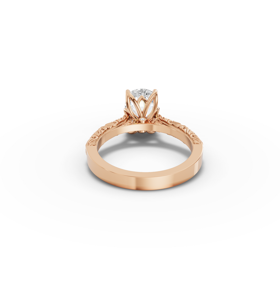 2.505 CT Oval Lab Diamond Solitaire Engagement Ring Band