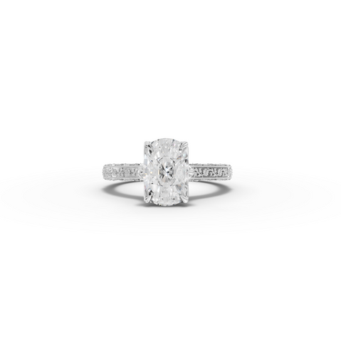 2.50 CT Cushion Lab DiamondRing with Filigree Shank Ring