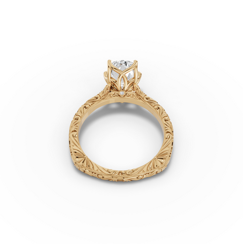 2.505 CT Oval Lab Grown Diamond Ring with Continuous Filigree Band
