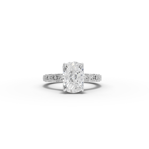 2.50 CT Cushion Lab Diamond Solitaire with Filigree Band