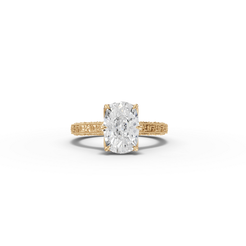 2.50 CT Cushion Lab Diamond Solitaire with Filigree Band