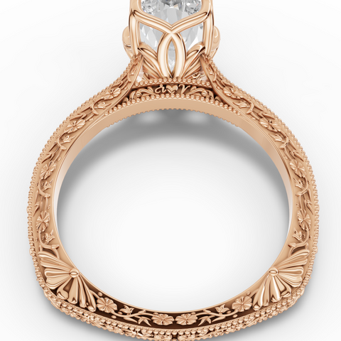2.50 CT Cushion Lab Diamond Solitaire with Filigree Band