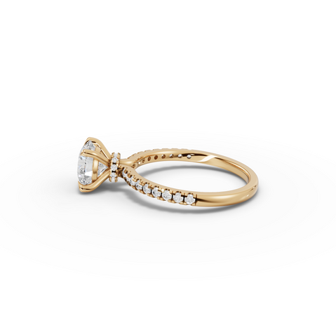 1.77 CT Round Lab Grown Diamond Hidden Halo Pavé Engagement Ring 1.50 CT Center, view 4