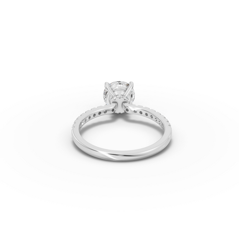 1.77 CT Round Lab Grown Diamond Hidden Halo Pavé Engagement Ring 1.50 CT Center, view 2