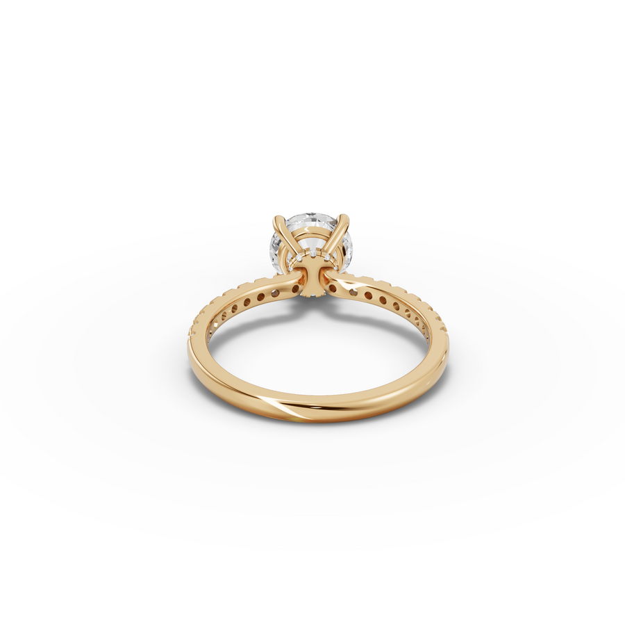 1.77 CT Round Lab Grown Diamond Hidden Halo Pavé Engagement Ring 1.50 CT Center, view 3