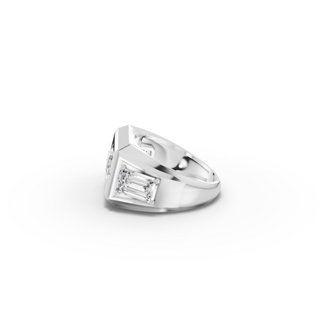 3.00 CT Marquise Lab Diamond East-West Bezel Three-Stone Men's Ring
