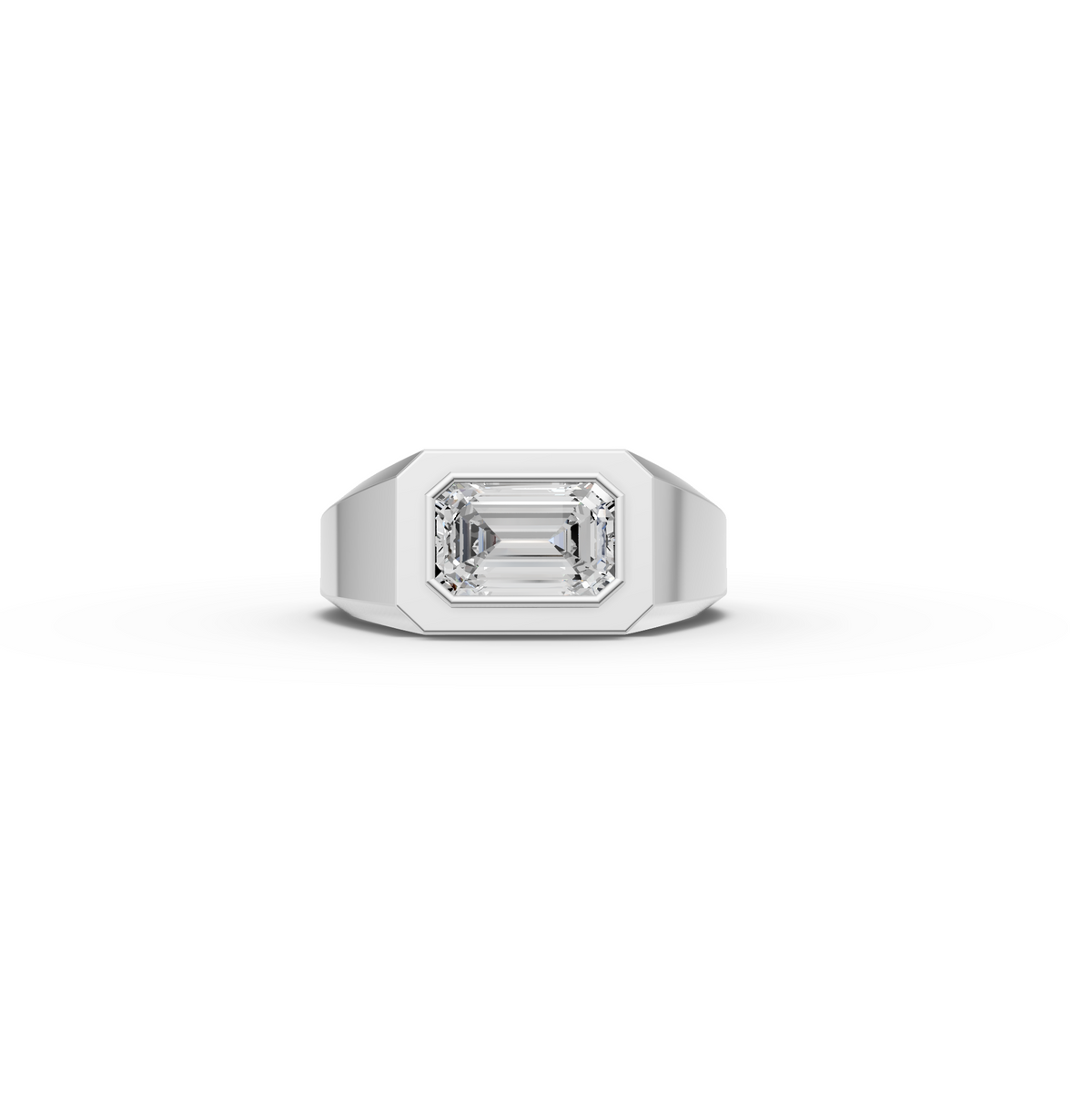 1.5 CT Emerald Lab Diamond East-West Bezel Men's Ring