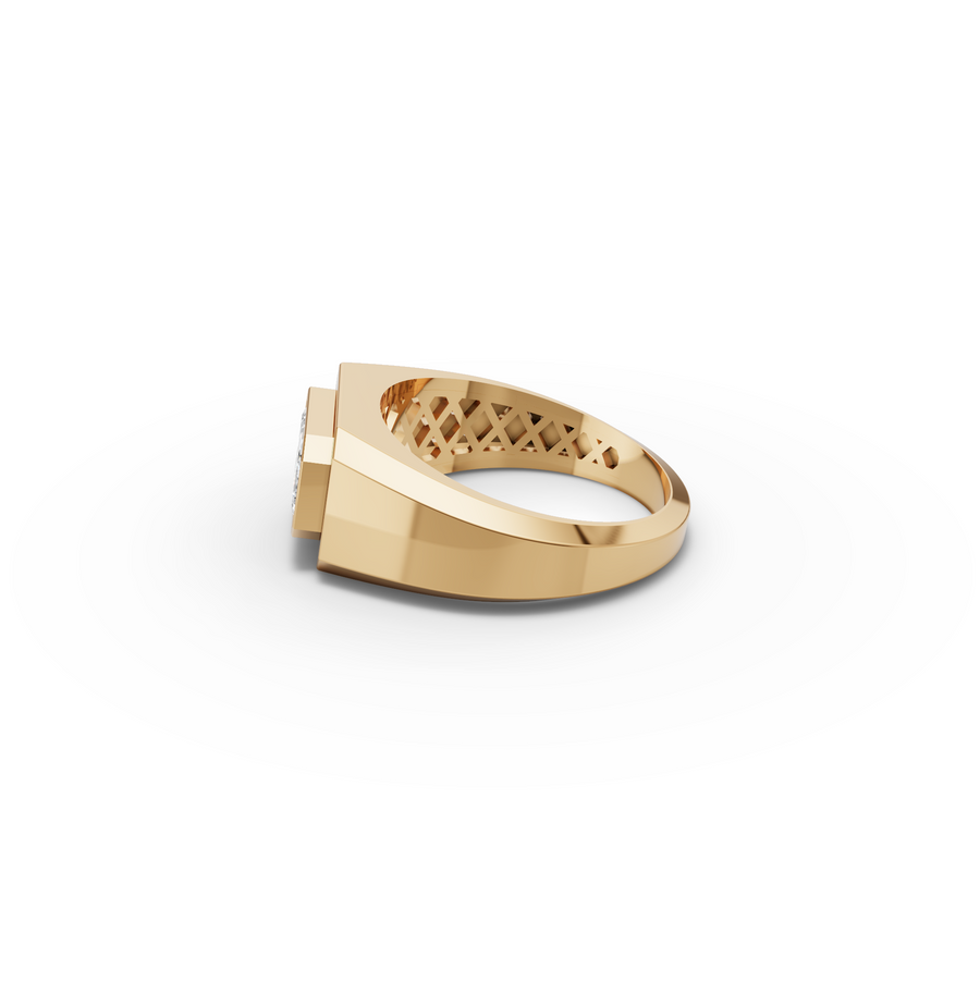 1.5 CT Emerald Lab Diamond East-West Bezel Men's Ring