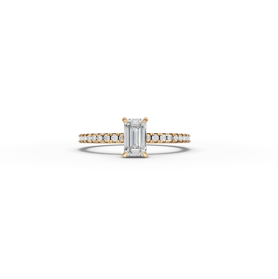 0.72 CT Emerald Hidden Halo Lab Grown Diamond Ring