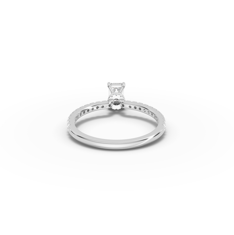 0.72 CT Emerald Hidden Halo Lab Grown Diamond Ring