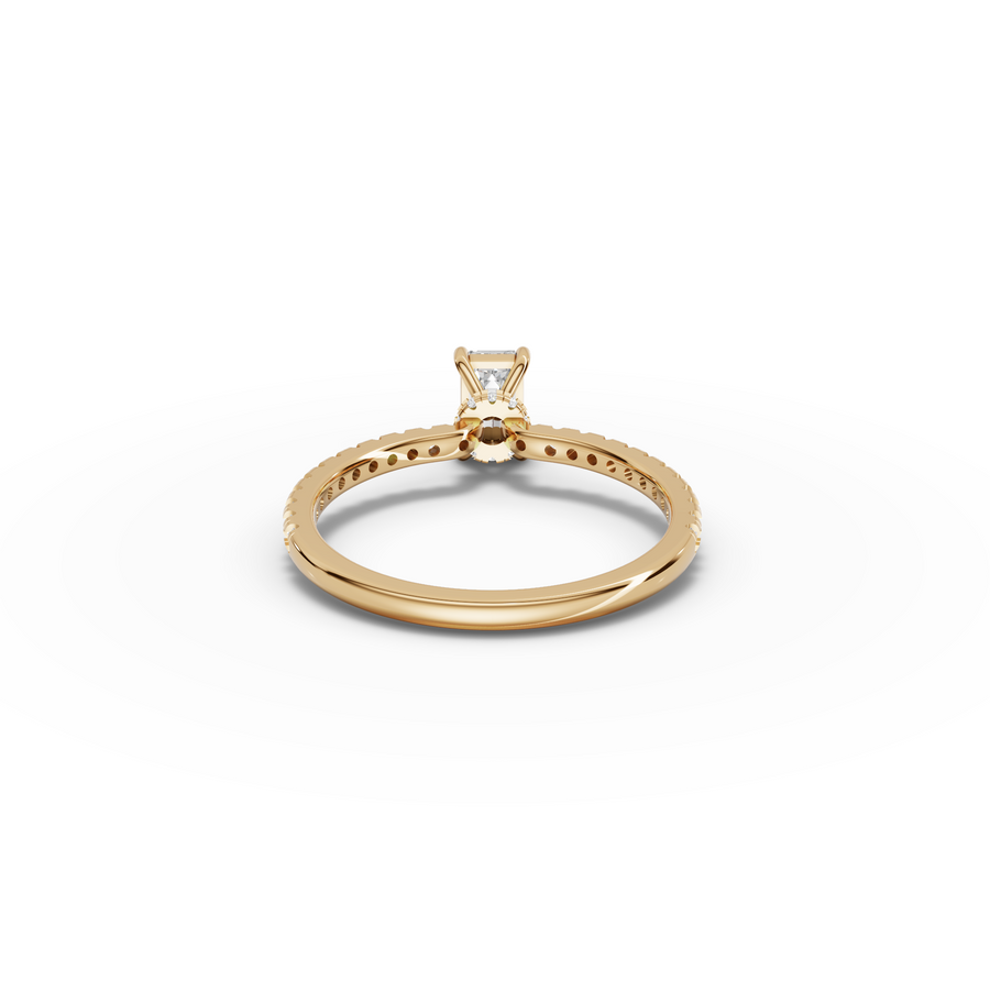 0.72 CT Emerald Hidden Halo Lab Grown Diamond Ring