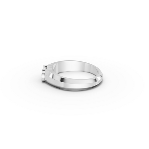 0.50 CT Round Lab Diamond Men's Half Bezel Solitaire Ring