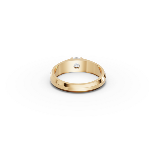 0.50 CT Round Lab Diamond Men's Half Bezel Solitaire Ring