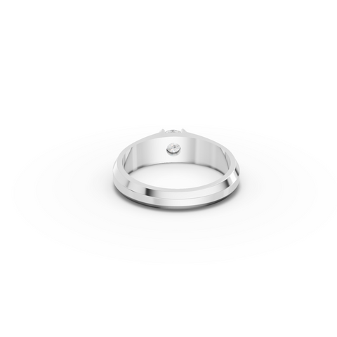 0.50 CT Round Lab Diamond Men's Half Bezel Solitaire Ring