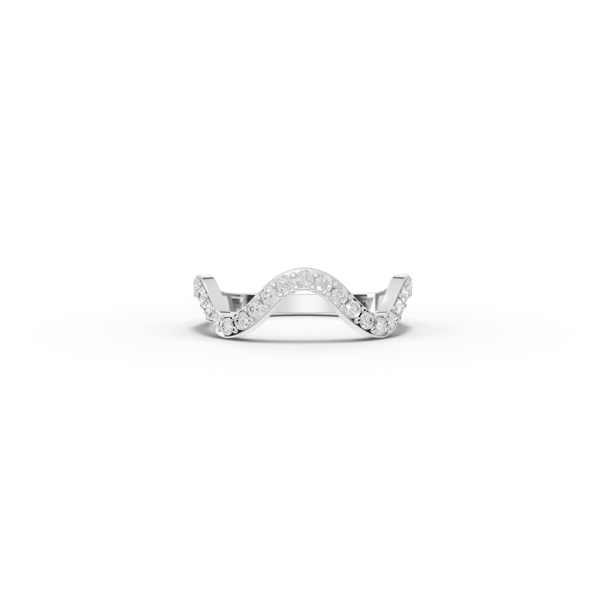 0.65 CT Curved Shaped Lab Diamond Pavé Wedding Band